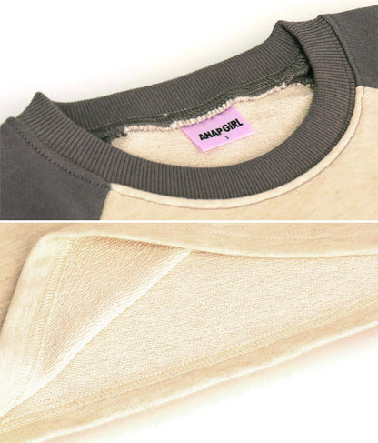 バタフライ デニムワッペン ラグラン スウェット トップス 913-7567