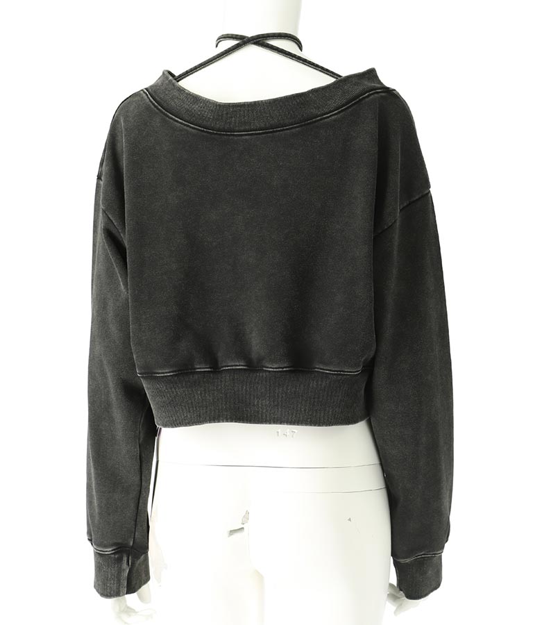 【ティーンズライン】チョーカー ミエ ユーズド 加工 Vネック スウェット トップス (M、Lサイズ展開) 913-7591