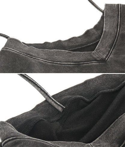 【ティーンズライン】チョーカー ミエ ユーズド 加工 Vネック スウェット トップス (M、Lサイズ展開) 913-7591