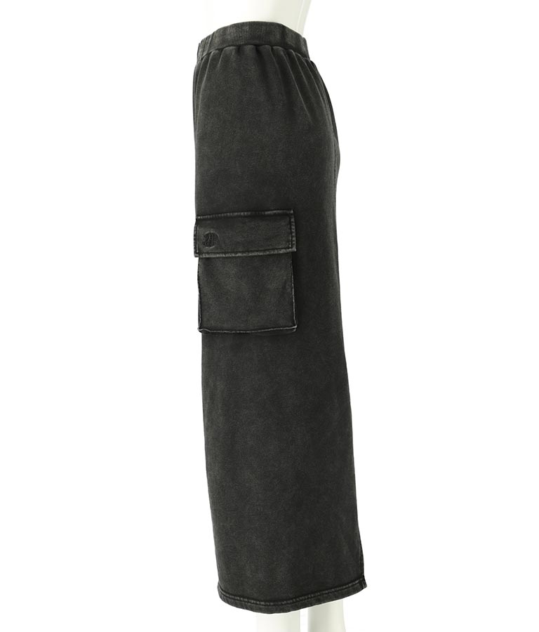 【ティーンズライン】ユーズド加工 ダブルジップ スウェット ロング スカート  (M、Lサイズ展開) 911-7592