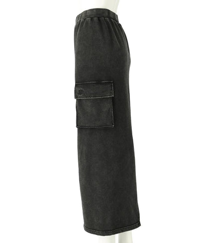 【ティーンズライン】ユーズド加工 ダブルジップ スウェット ロング スカート  (M、Lサイズ展開) 911-7592