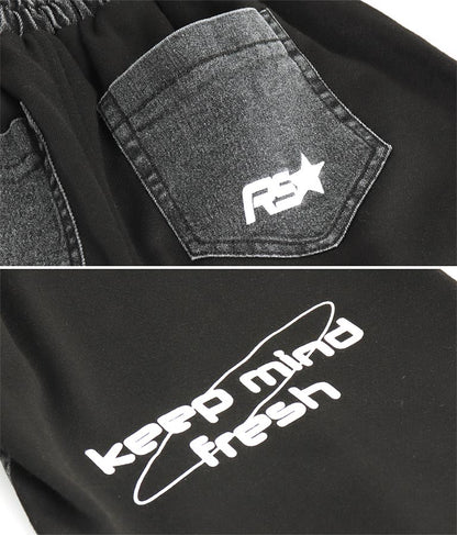 ANAP R+S【リラスポ】デニム スウェット 切替 ジョガー パンツ (ユニセックス アイテム) 912-7588