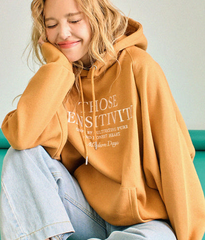 裏起毛 メッセージ 刺繍 ラグラン スウェット フード パーカー トップス 853-5920