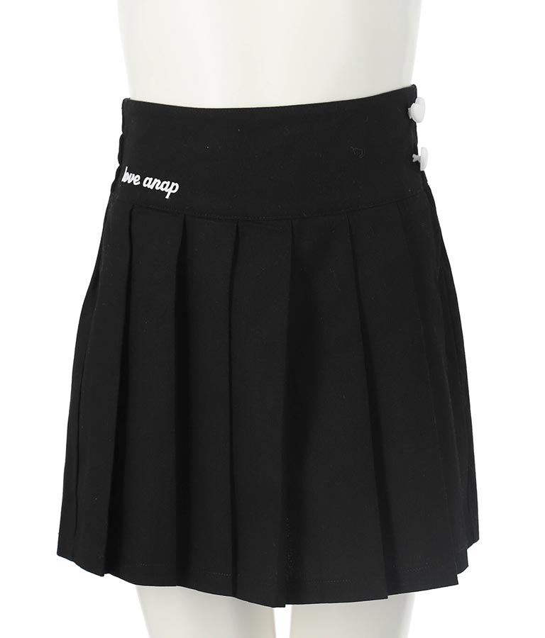 ハート ボタン 裾 プリーツ スカート 421-3308