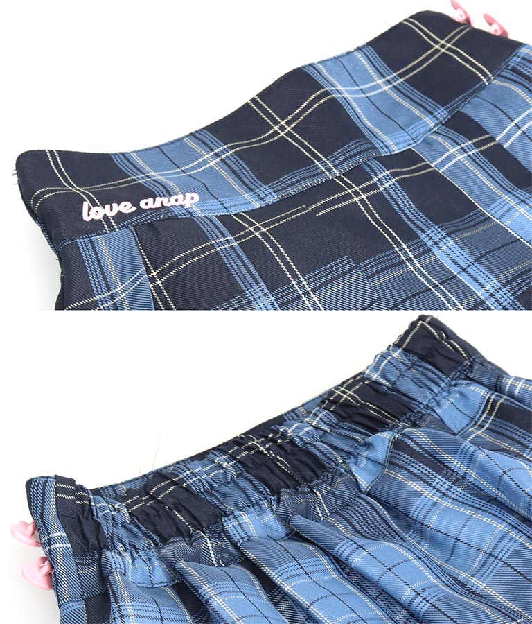 ハート ボタン 裾 プリーツ スカート 421-3308