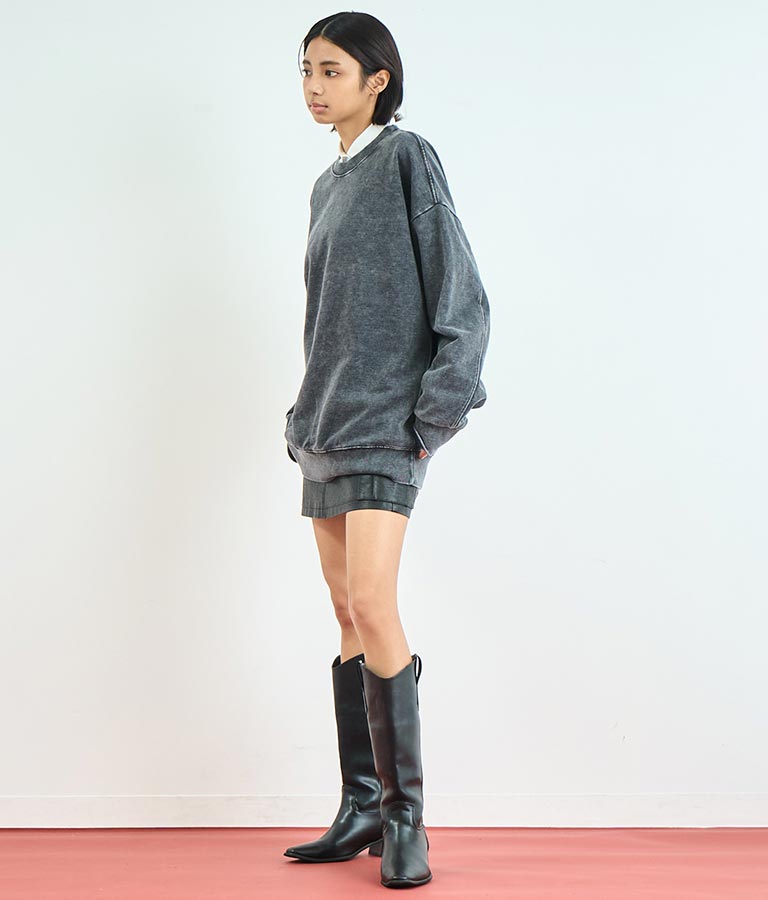 オーバーサイズ ピグメント スウェット 裏毛 トップス 153-5609