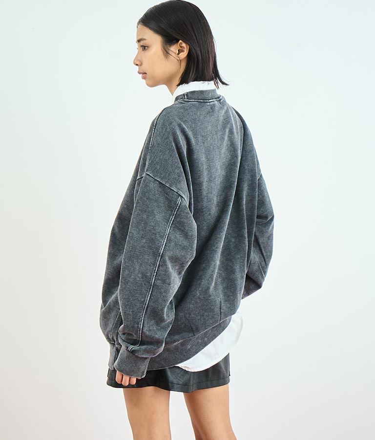 オーバーサイズ ピグメント スウェット 裏毛 トップス 153-5609