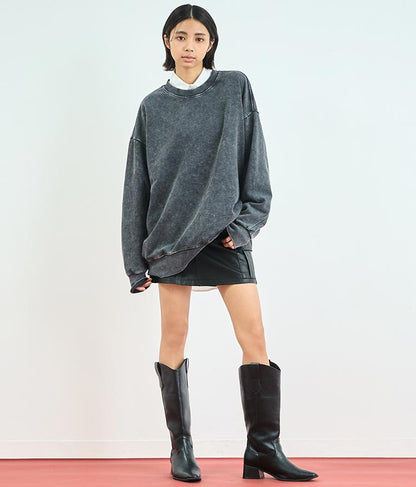 オーバーサイズ ピグメント スウェット 裏毛 トップス 153-5609