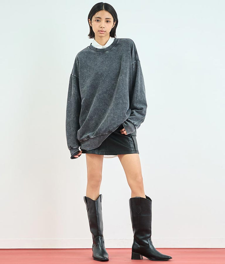 オーバーサイズ ピグメント スウェット 裏毛 トップス 153-5609
