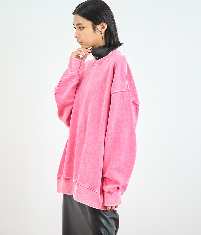 オーバーサイズ ピグメント スウェット 裏毛 トップス 153-5609
