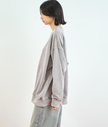 オーバーサイズ ピグメント スウェット 裏毛 トップス 153-5609