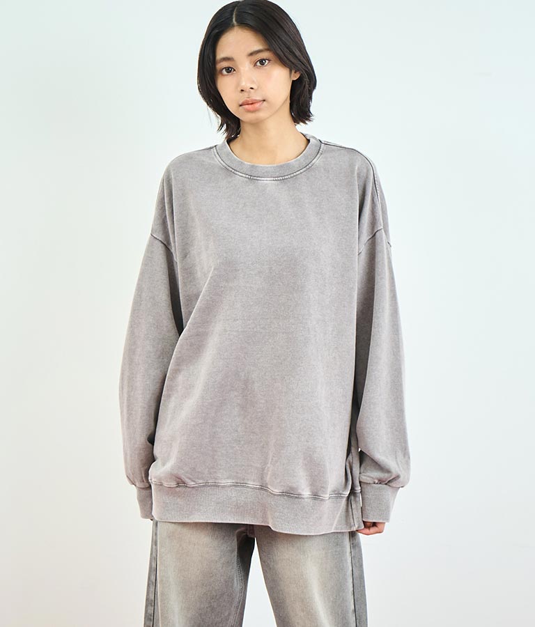 オーバーサイズ ピグメント スウェット 裏毛 トップス 153-5609