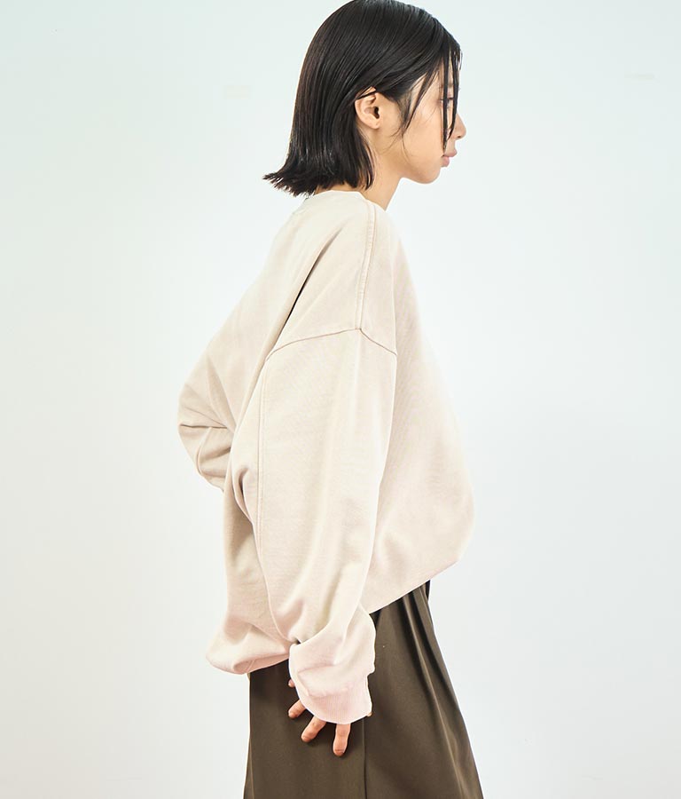 オーバーサイズ ピグメント スウェット 裏毛 トップス 153-5609