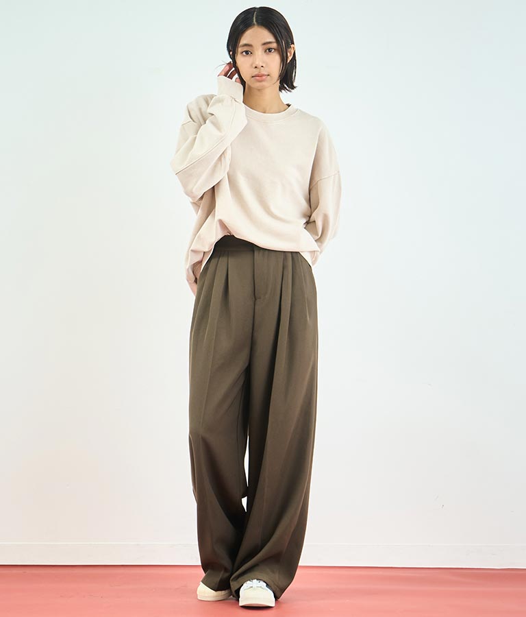 オーバーサイズ ピグメント スウェット 裏毛 トップス 153-5609