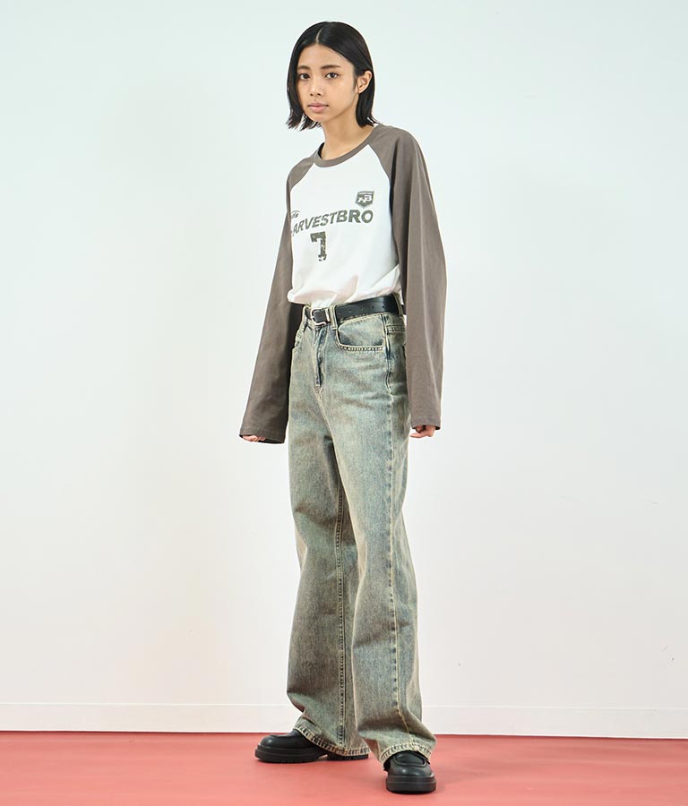 カレッジ ロゴ ラグラン トップス