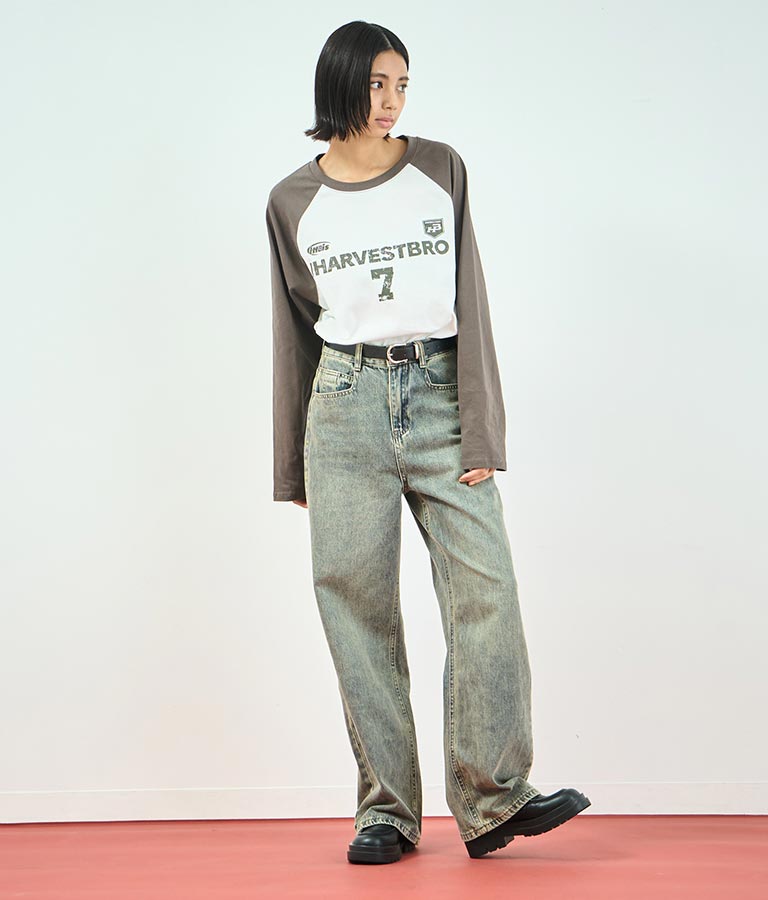 カレッジ ロゴ ラグラン トップス 153-5610