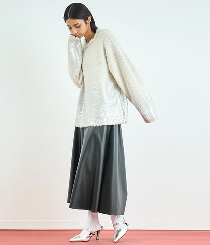 フェイクレザー フレア スカート 151-5512