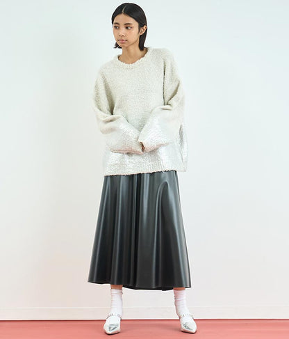 フェイクレザー フレア スカート 151-5512