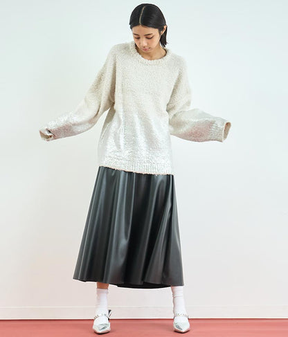 フェイクレザー フレア スカート 151-5512