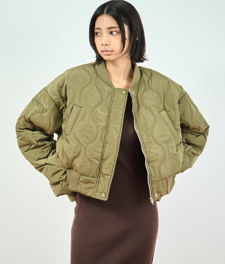 キルティング クロップド ジャケット ブルゾン 156-5533