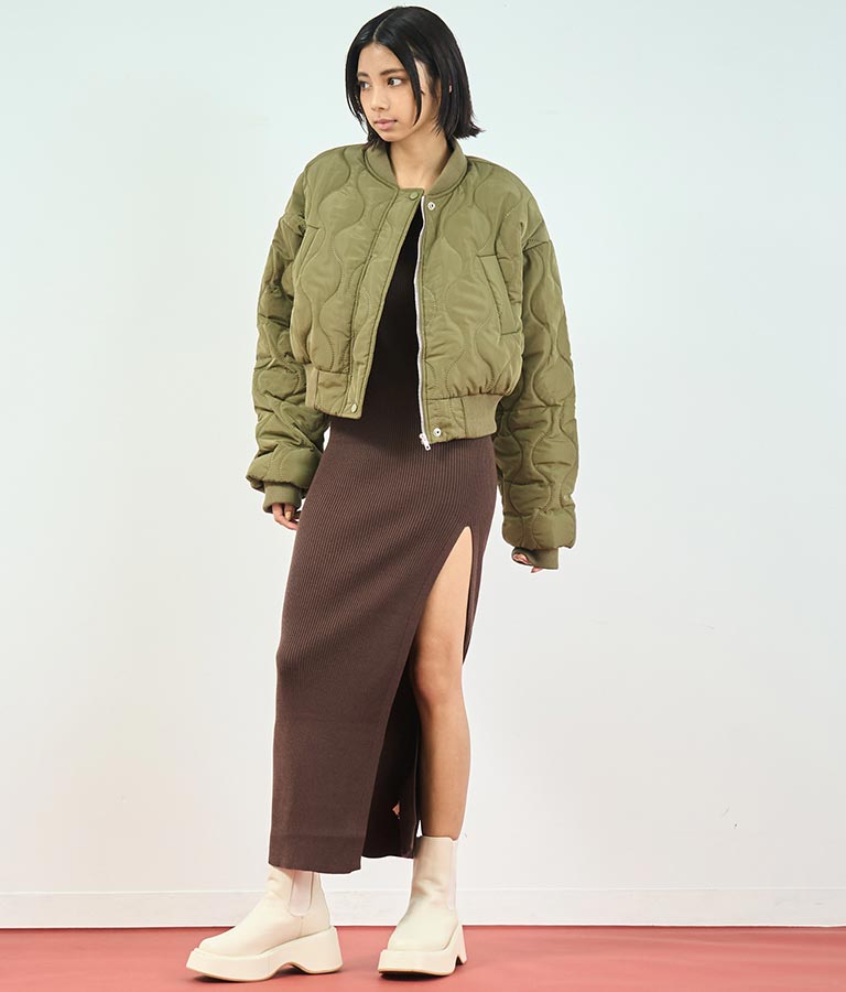 キルティング クロップド ジャケット ブルゾン 156-5533