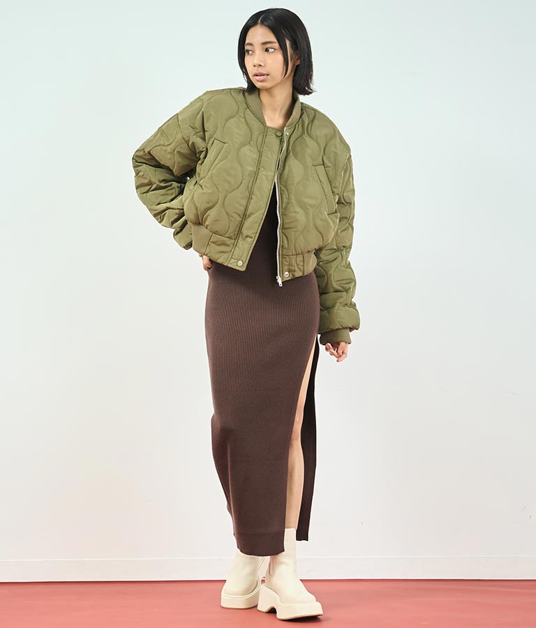 キルティング クロップド ジャケット ブルゾン 156-5533