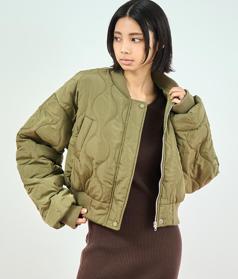 キルティング クロップド ジャケット ブルゾン 156-5533