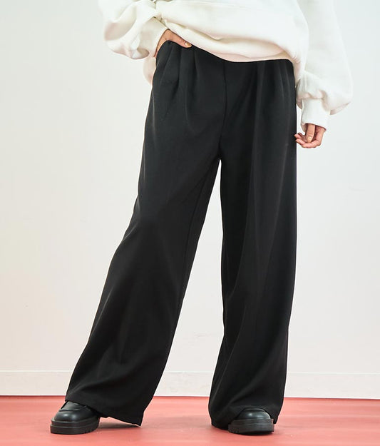 センタープレス タック ワイド スラックス パンツ 152-5608