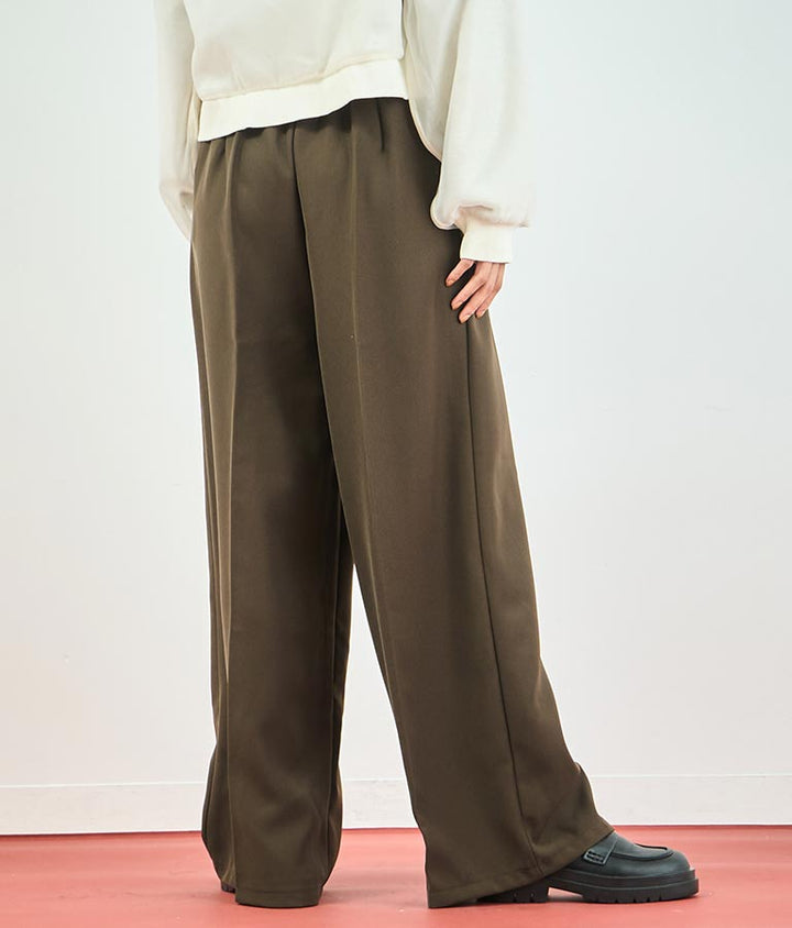 センタープレス タック ワイド スラックス パンツ 152-5608