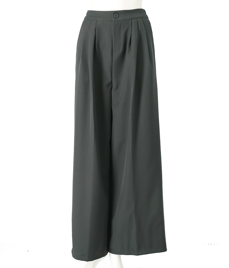 センタープレス タック ワイド スラックス パンツ 152-5608