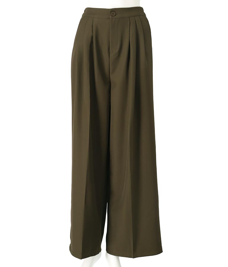 センタープレス タック ワイド スラックス パンツ 152-5608