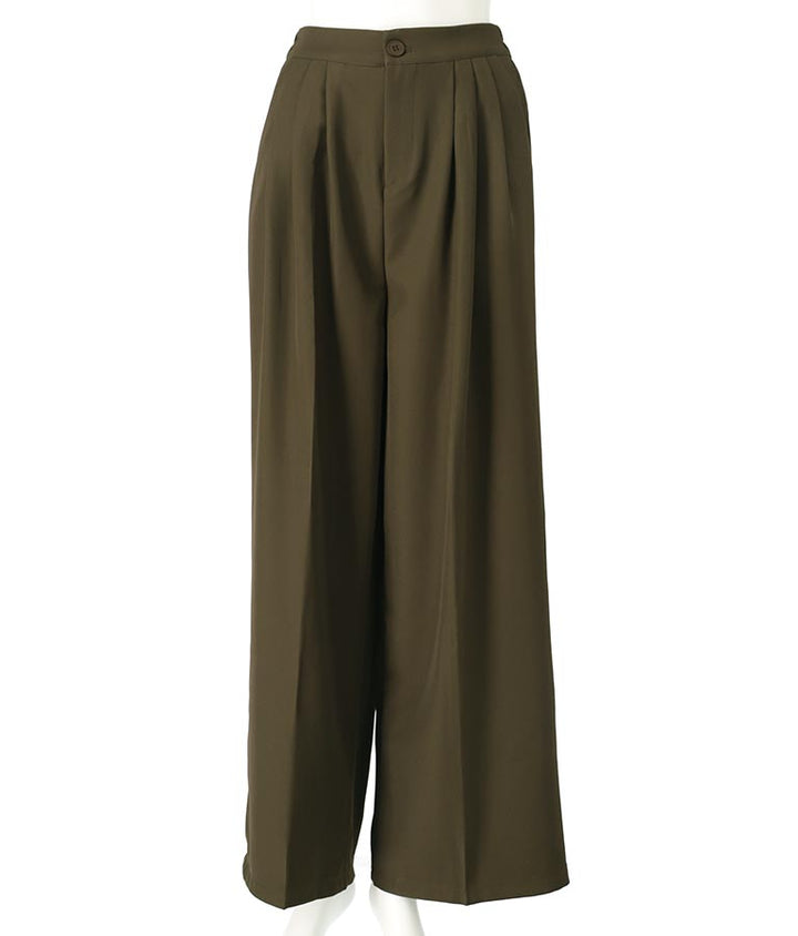 センタープレス タック ワイド スラックス パンツ 152-5608
