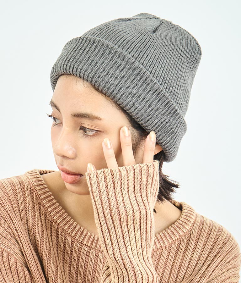 シンプル デザイン リブ ニット キャップ ビーニー 159-5621