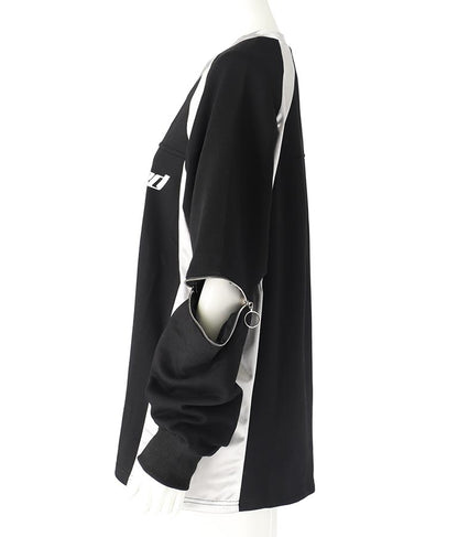 【ティーンズライン】袖 ジップ ゲーム ロゴ オーバー スウェット トップス (M、Lサイズ展開) 913-7576