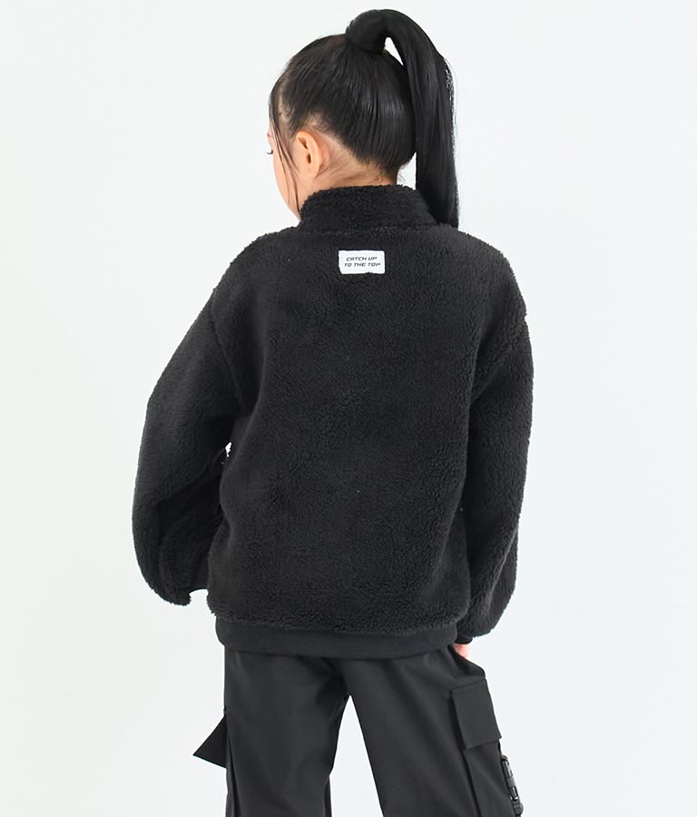 リング ハーフジップ ボア 長袖 トレーナー 423-3335