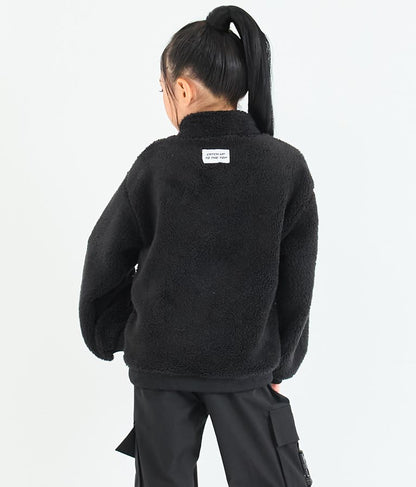 リング ハーフジップ ボア 長袖 トレーナー 423-3335