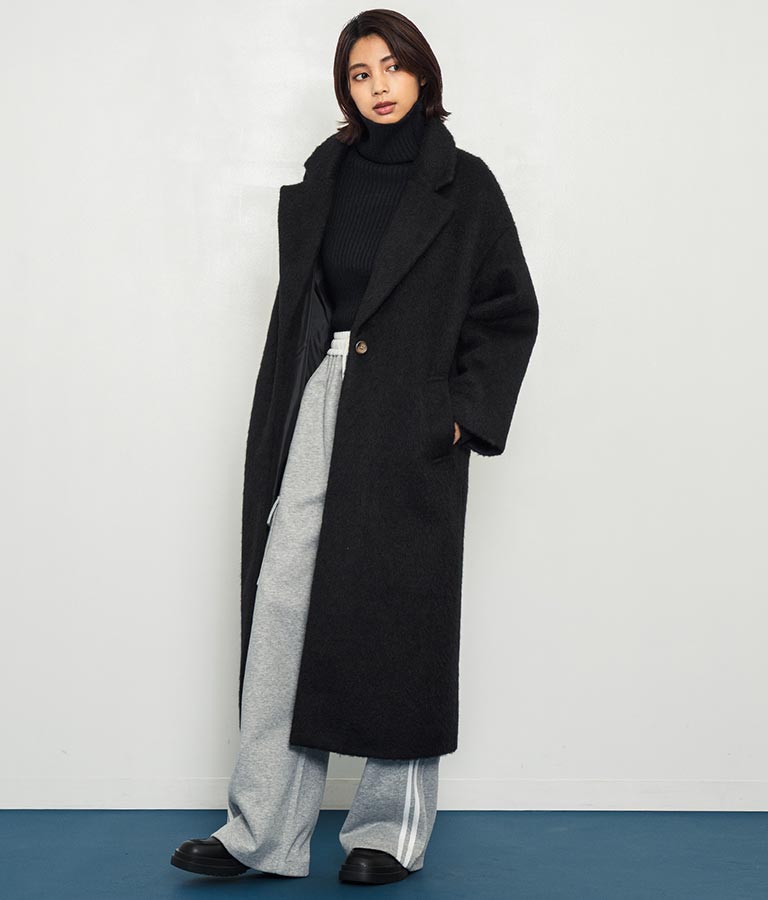 オーバーサイズ シャギー ロング チェスター コート 796-8929