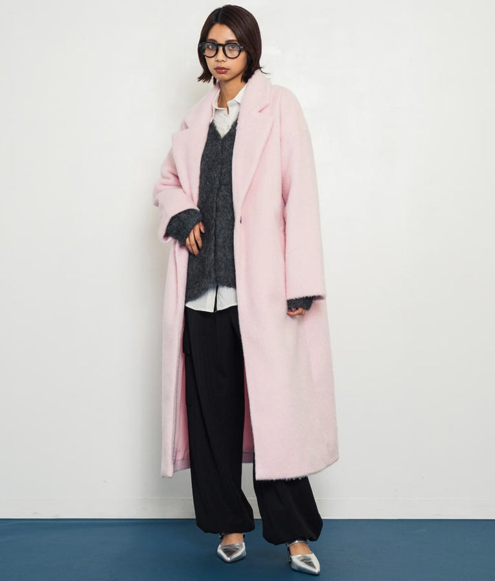オーバーサイズ シャギー ロング チェスター コート 796-8929