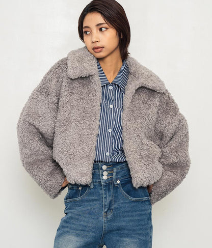 フェイクファー 衿付き ジャケット コート 796-8945