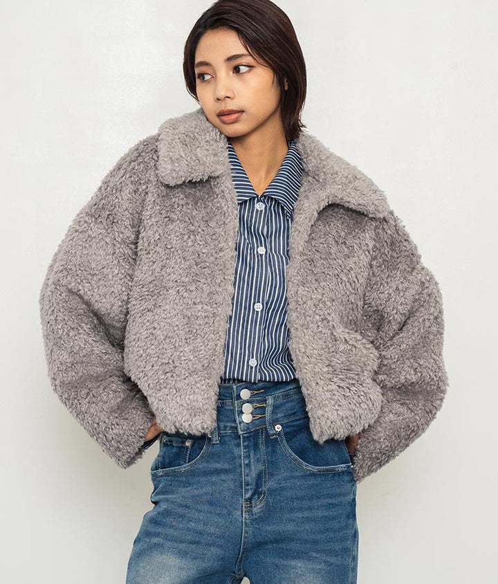 フェイクファー 衿付き ジャケット コート 796-8945