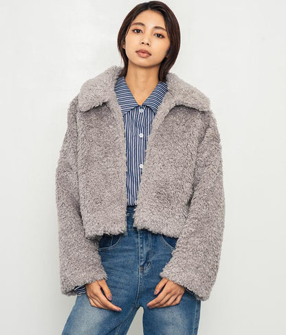 フェイクファー 衿付き ジャケット コート 796-8945