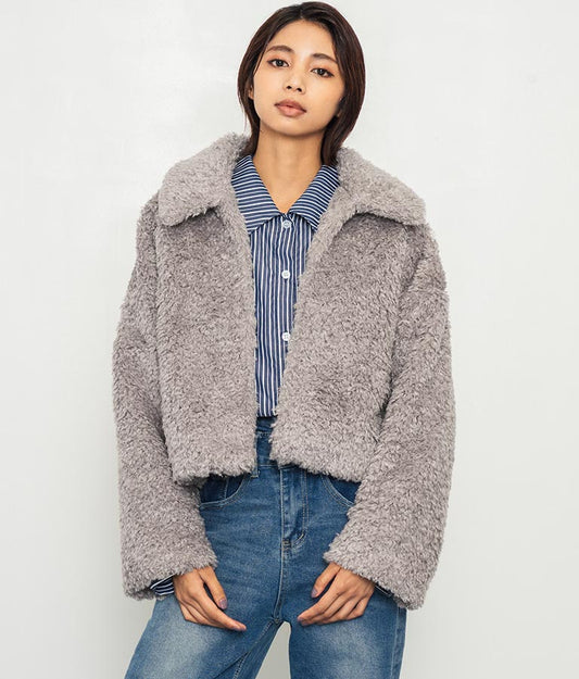 フェイクファー 衿付き ジャケット コート 796-8945