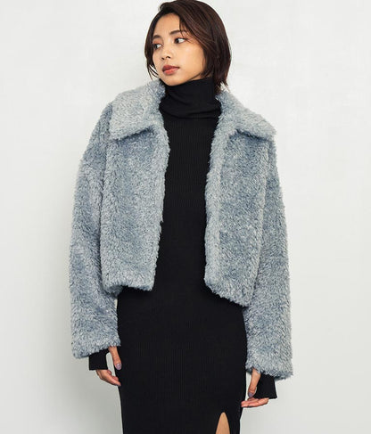 フェイクファー 衿付き ジャケット コート 796-8945