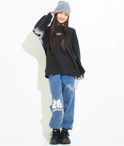 ANAP R+S【リラスポ】デニム スウェット 切替 ジョガー パンツ (ユニセックス アイテム) 912-7588