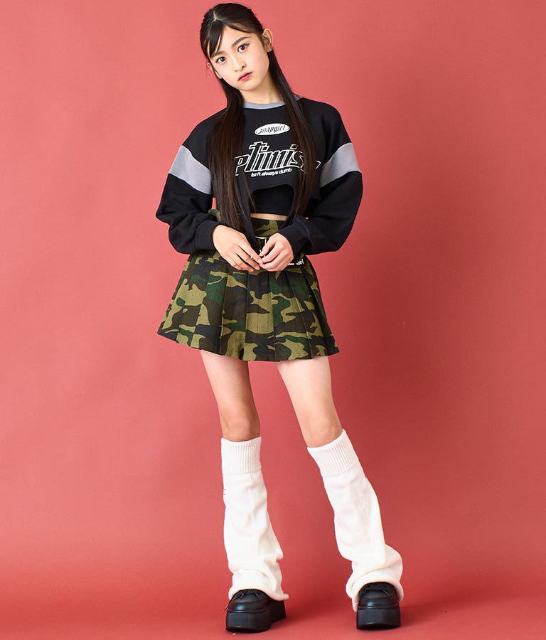 ガーター ショート スウェット トップス 913-7578