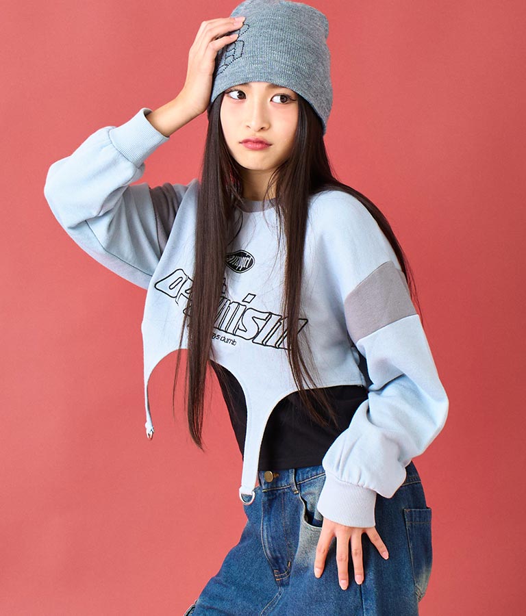 ガーター ショート スウェット トップス 913-7578