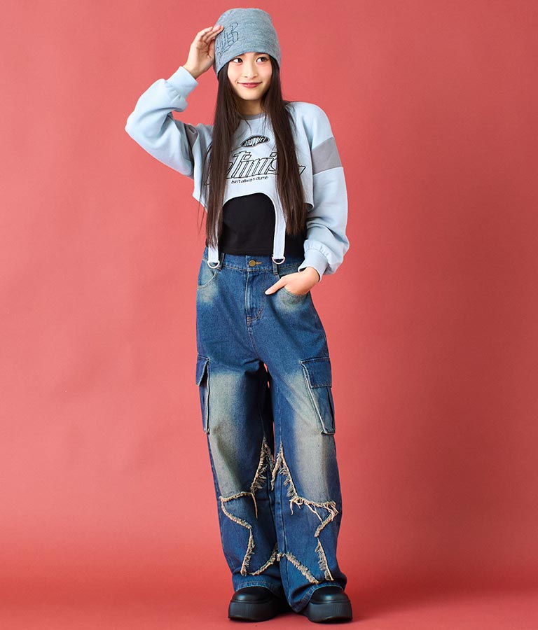 ガーター ショート スウェット トップス 913-7578