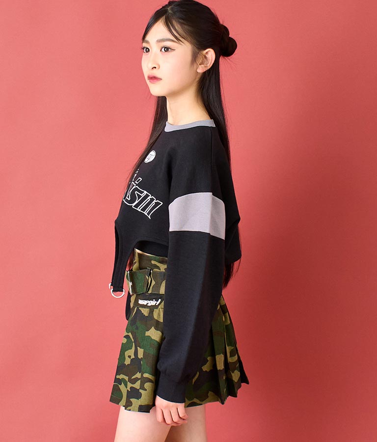 ガーター ショート スウェット トップス 913-7578