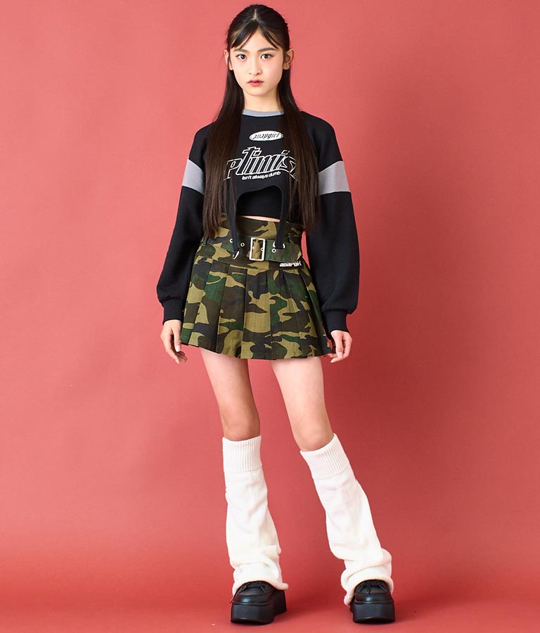 ガーター ショート スウェット トップス 913-7578