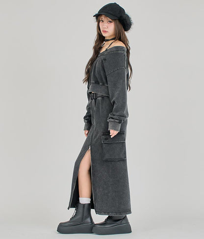 【ティーンズライン】チョーカー ミエ ユーズド 加工 Vネック スウェット トップス (M、Lサイズ展開) 913-7591